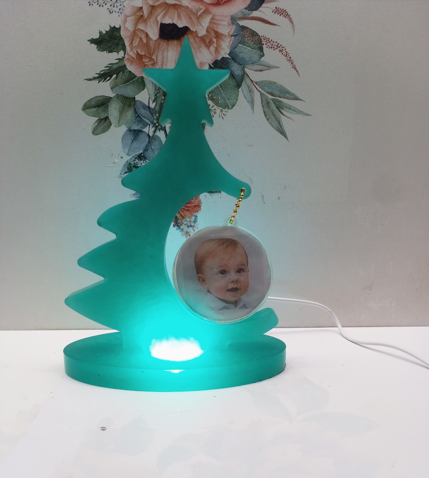 EPOKSİ REÇİNE MASA ÜSTÜ RESİMLİK LED AYDINLATMA GECE VE BAŞ UCU LANBASI