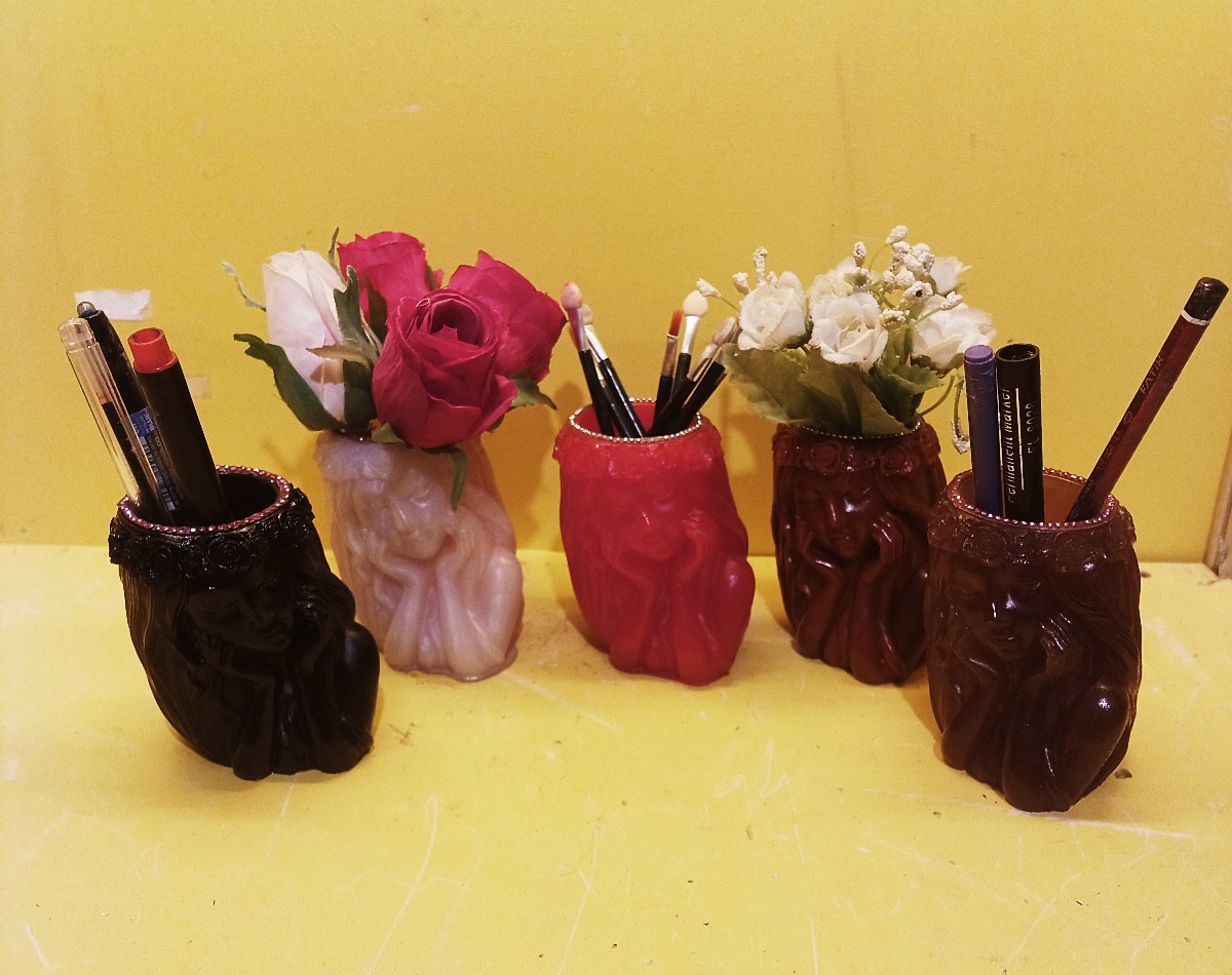 Epoksi reçine masa üstü dekoratif kalemlik