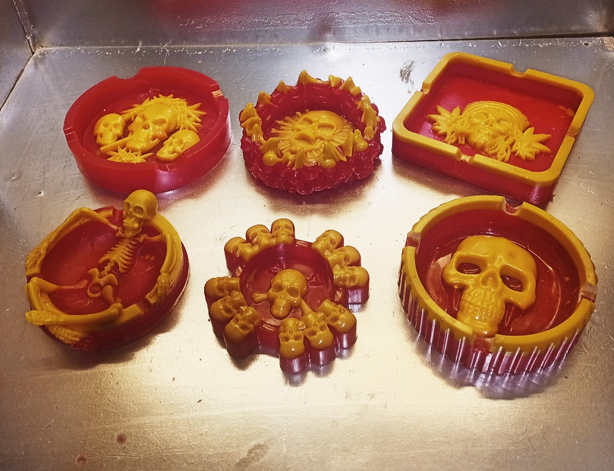 Cam malzeme fenerbahce galatasaray beşiktaş renkli kuru kafa küllükler